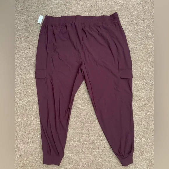 High rise sleektech burgundy joggers size xxl - Picture 2 of 3
